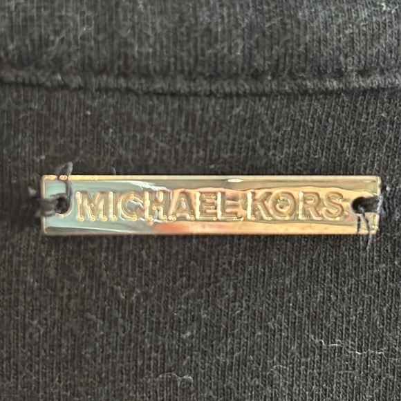 Women’s Michael Kors Navy/Grey Striped V-Neck Shirt Size Medium - Picture 4 of 8